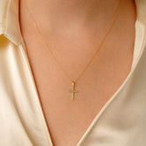 Gold Cross Pendant Necklace for Women