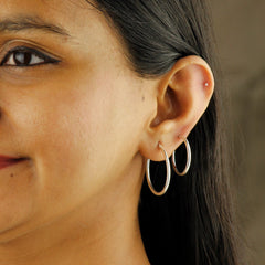 Turandoss 4 Pairs Surgical Steel Hoop Earrings for Men Women, 10 mm Small Huggie Earrings Men Hypoallergenic, Jewelry for women, Birthday Gifts