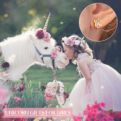 Turandoss 18K Gold Unicorn Earrings for Girls Women, Hypoallergenic Cubic Zirconia Earring for Kids, Birthday Gift, Valentine's Day Gifts for Girls