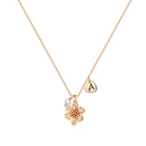 Turandoss Mothers Day Gift, Gold Heart Initial Flower Necklace for Mom
