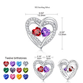 Turandoss Double Birthstone Earrings Gifts for Women 925 Sterling Silver CZ Birthstone Trendy Jewelry Mothers Day Valentine's Day Gifts for Women Wife Her
