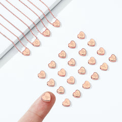 Rose Gold Tiny Heart Initial Necklaces for Girls