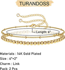 Pearl Beads Chain Dainty Gold Bracelets