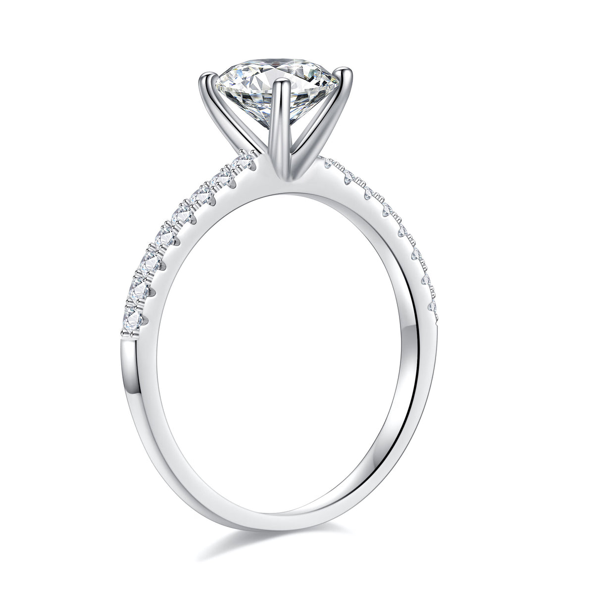 Turandoss 1.5 Carat Moissanite Four-Prongs Engagement Ring 925 Sterling Silver Oval Cut Diamond Ring Wedding Band Promise Wedding Rings for Women