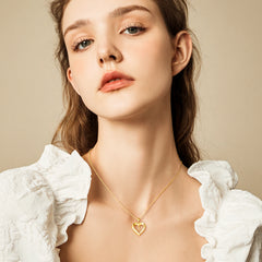 Turandoss Heart Initial Necklaces for Women-Dainty Necklace with Tiny Letter A-Z
