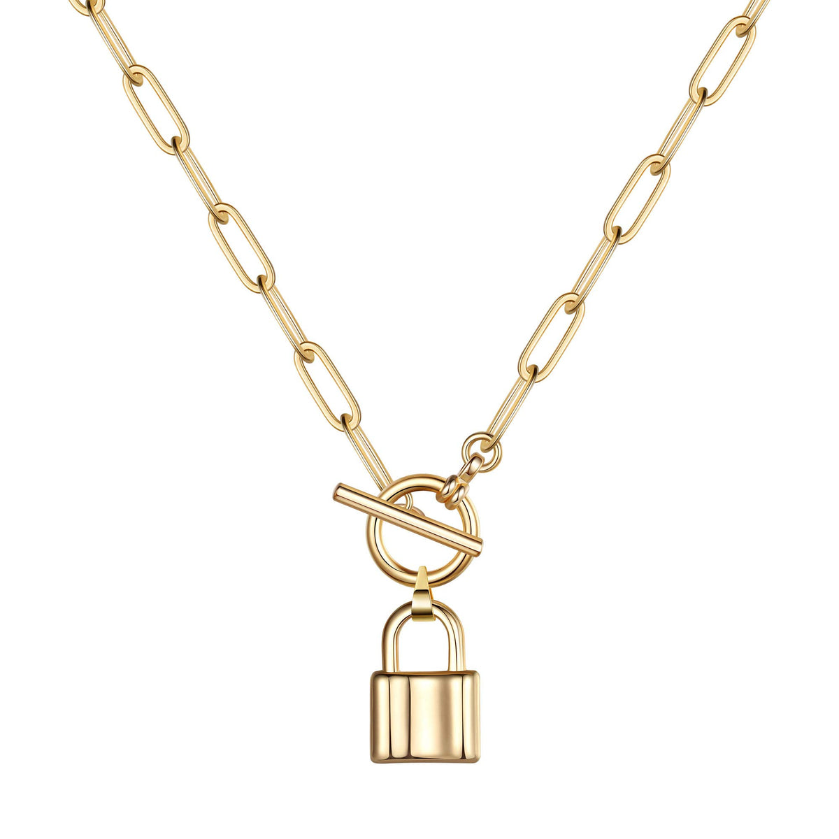 Lock Link Choker Gold Necklace
