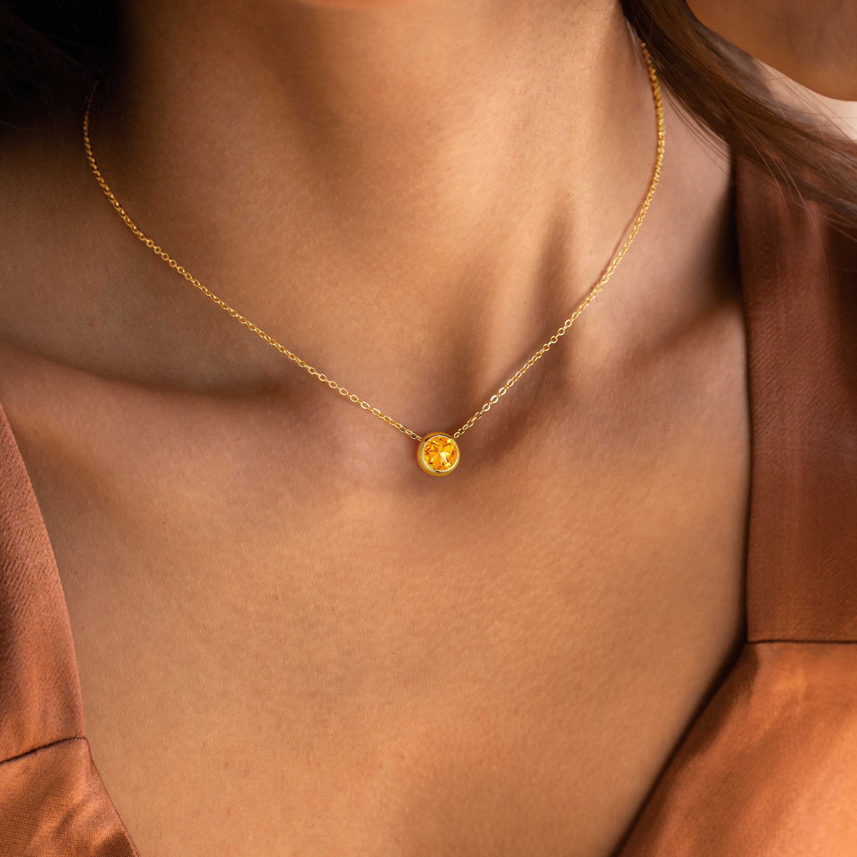 14K Gold Plated Birthstone Necklaces for Women