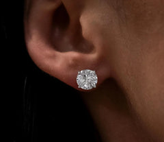 Turandoss 0.2-4ct Moissanite Screw Back Earrings, Round D Color VVS1 Clarity Conflict Free Lab Created Moissanite Stud Earrings 14K White Yellow Rose Gold Vermeil for Women & Men Gift