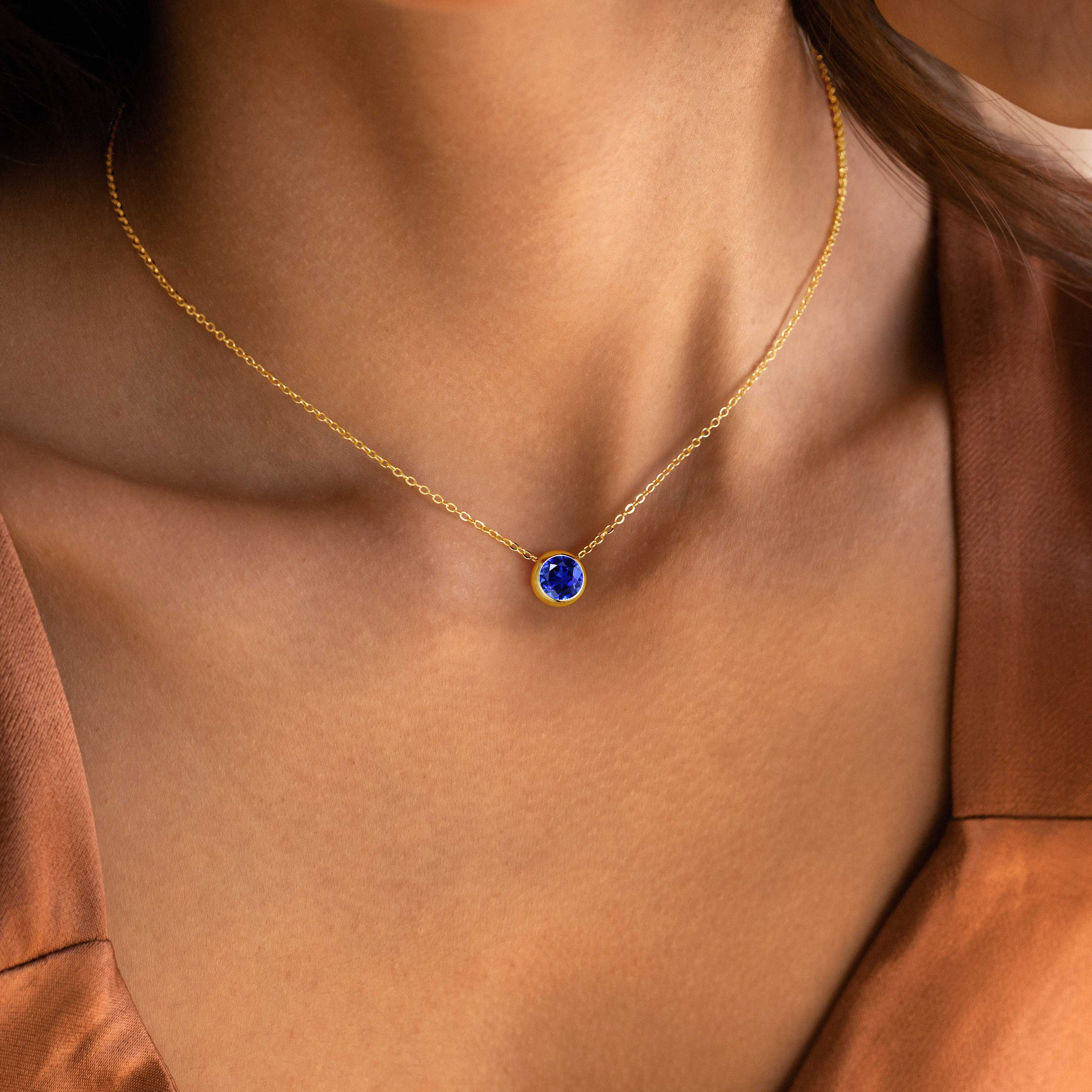 14K Gold Plated Birthstone Necklaces for Women