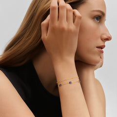 Turandoss 18K Gold Link Bracelets for Women Girls, Dainty Polished Layered Chain Bracelet Set, Birthday Gift, Valentine's Day Gifts for Women Wife Mom