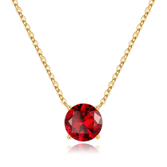Turandoss Month Birthstone Necklaces for Women Girls, S925 Silver Pendant Necklace, Birthday Gift for Women Girls, Valentine's Day Gifts for Mom Wife