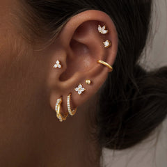 Turandoss 8Pairs Flat Back Stud Earrings Set for Women Girls, Cubic Zircon Hoop Huggie Cartilage Earring, Birthday Valentine's Day Gifts for Wife Mom