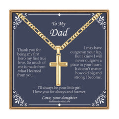 Turandoss Cross Necklace for Men Boys, Gold Silver Black Cross Pendant Necklace, Fathers Day Gifts for Men Boys Husband, Birthday Gifts for Son, 20In