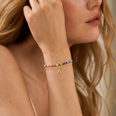 Cute Beaded Girls Bracelets A Initial Charm Bracelet