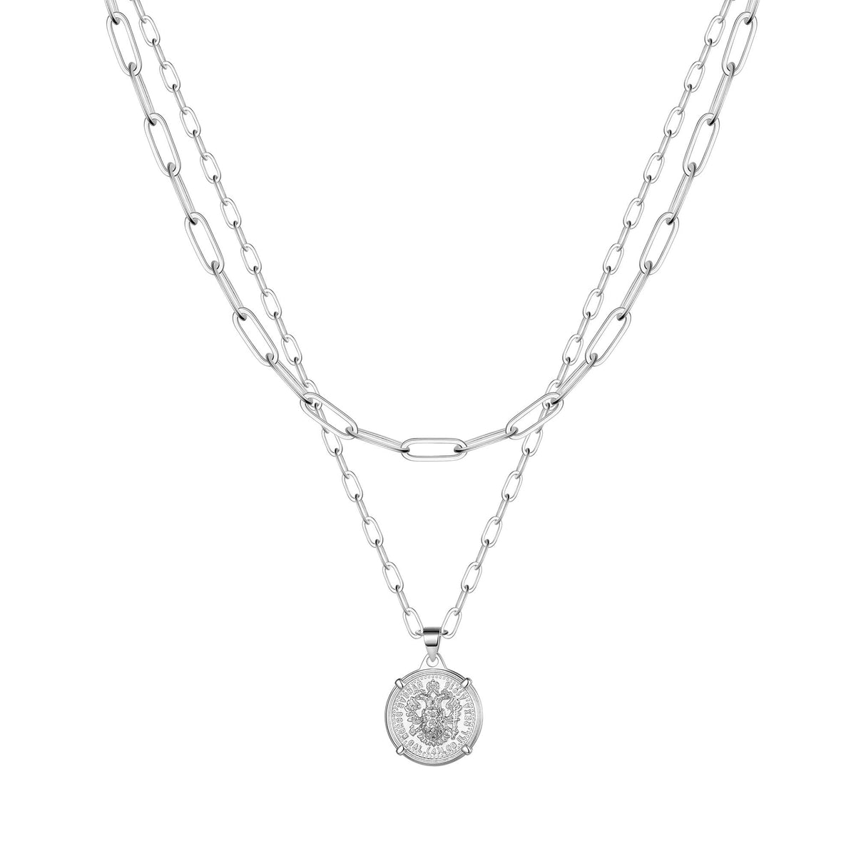 Silver Chain&Medallion Necklaces