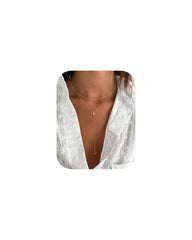 Turandoss 18K Gold Lariat Necklace for Women Trendy - Dainty Y-Shaped Layered Necklace, Jewelry for Women, Birthday Christmas Gifts, 15+2.5/18+2.5In