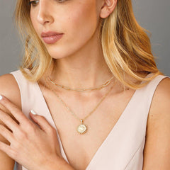 2PCS B Papercilp Chain&Coin Dainty Layered Choker Necklace