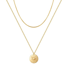2PCS - Chain&Sunbeam Layered Necklaces for Women