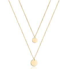 2PCS Small Disc&Disc Dainty Layered Choker Necklace