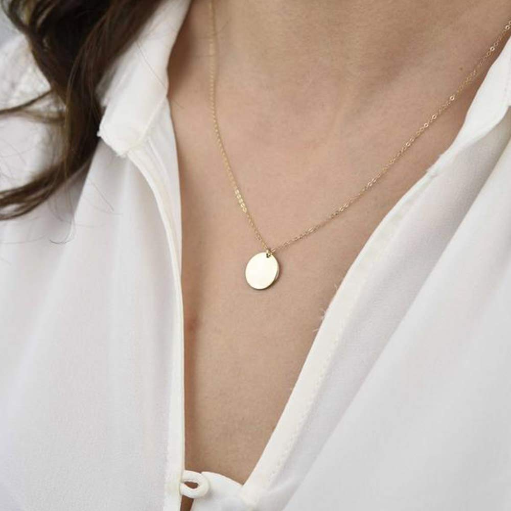 2PCS Small Disc&Disc Dainty Layered Choker Necklace