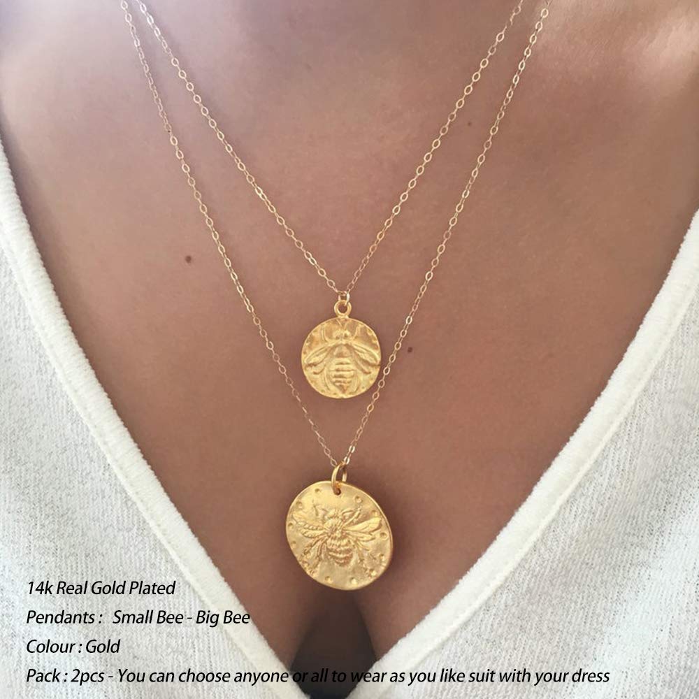 2PCS - Small Bee&Big Bee Layered Necklaces for Women