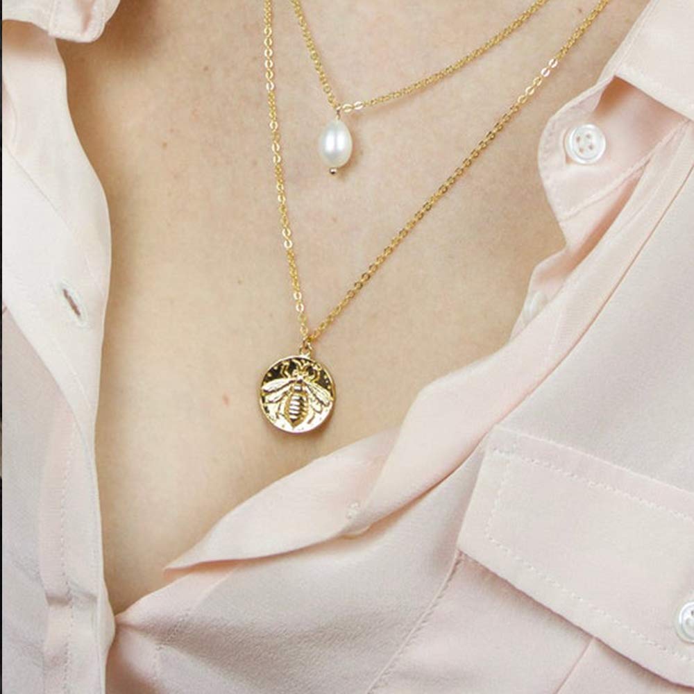 2PCS - Small Bee&Big Bee Layered Necklaces for Women