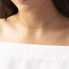 2PCS Chain&Crescent Dainty Layered Choker Necklace