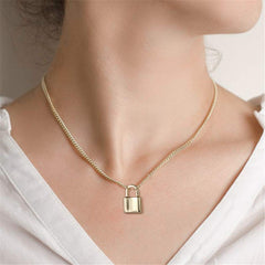 2PCS Key&Lock Dainty Layered Choker Necklace