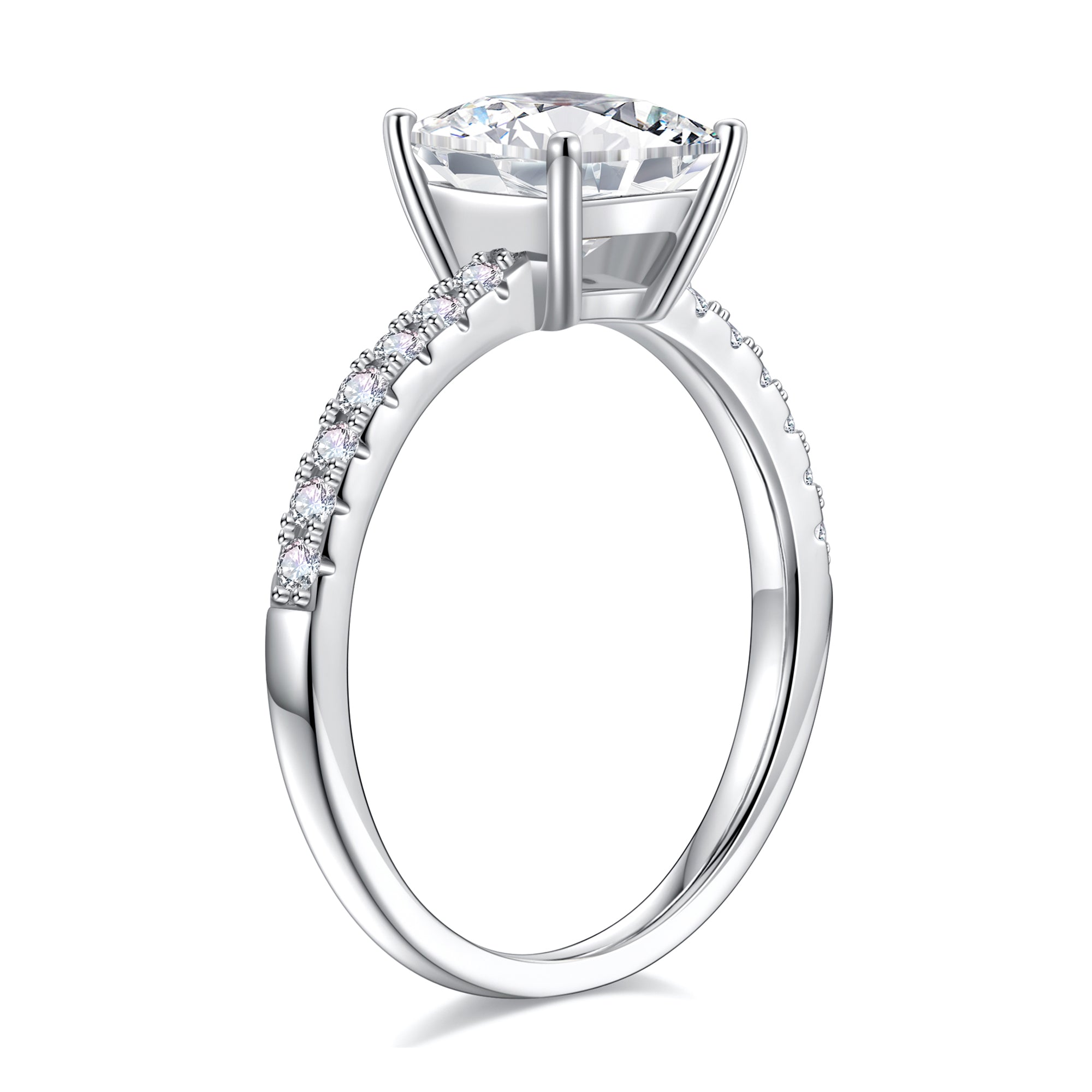 Turandoss 1.5 Carat Moissanite Princess Cut Engagement Rings for Women 925 Sterling Silver Diamond Ring Promise Rings for Women