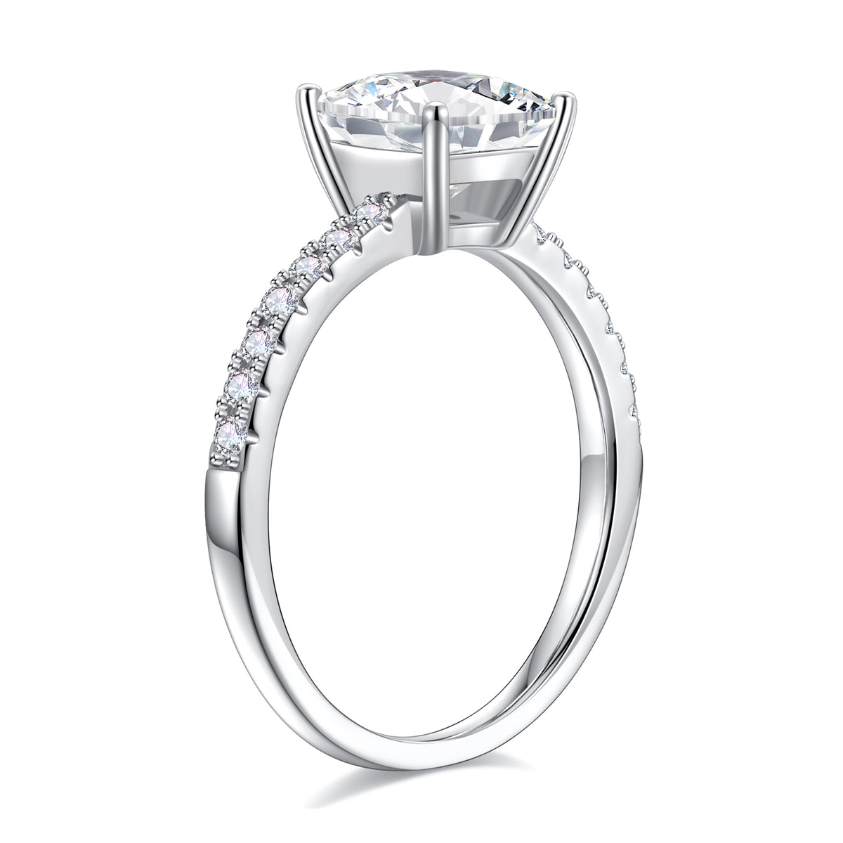 Turandoss 1.5 Carat Moissanite Princess Cut Engagement Rings for Women 925 Sterling Silver Diamond Ring Promise Rings for Women