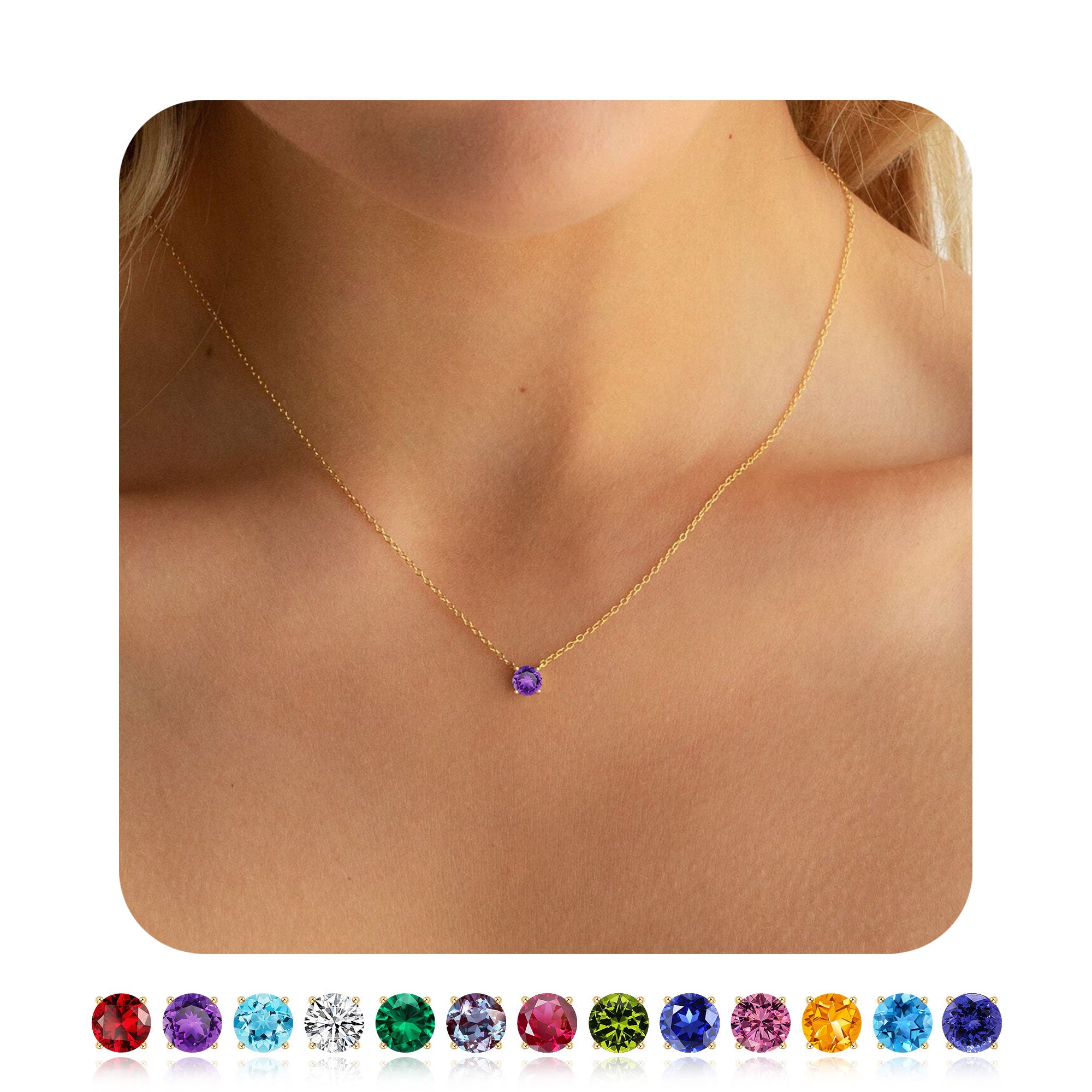 Birthstone Necklace Jewelry Gifts for Women