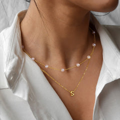 Gold Bubble Letter Necklace