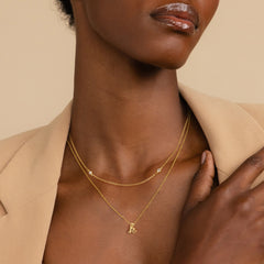 Turandoss Layered Initial Necklace for Women, Dainty Personalized Gift for Her