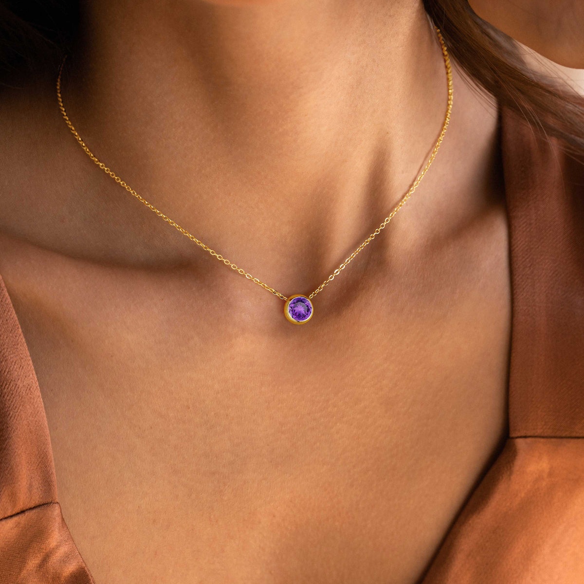 14K Gold Plated Birthstone Necklaces for Women