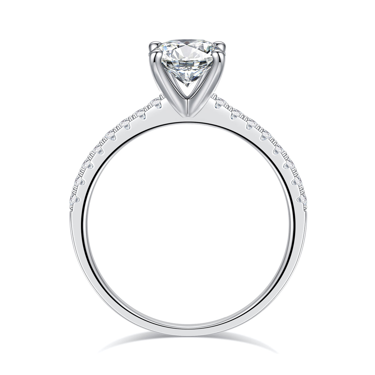 Turandoss 1.5 Carat Moissanite Four-Prongs Engagement Ring 925 Sterling Silver Oval Cut Diamond Ring Wedding Band Promise Wedding Rings for Women