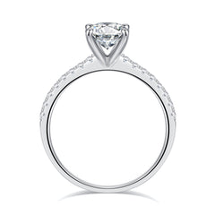 Turandoss 1.5 Carat Moissanite Four-Prongs Engagement Ring 925 Sterling Silver Oval Cut Diamond Ring Wedding Band Promise Wedding Rings for Women