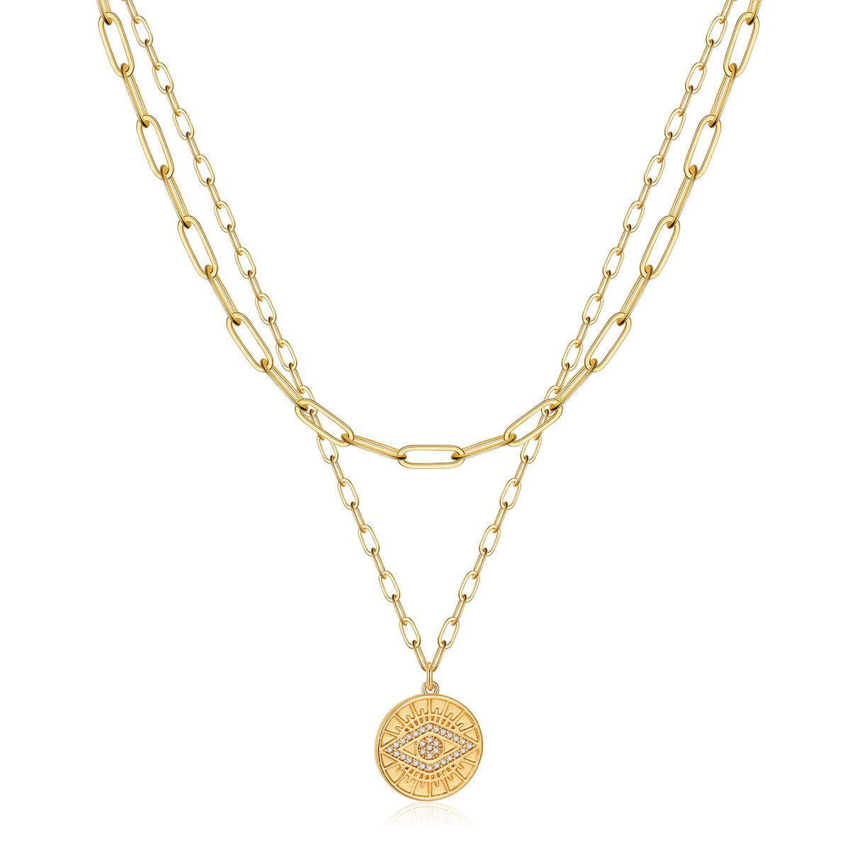 Layered Evil Eye Necklaces