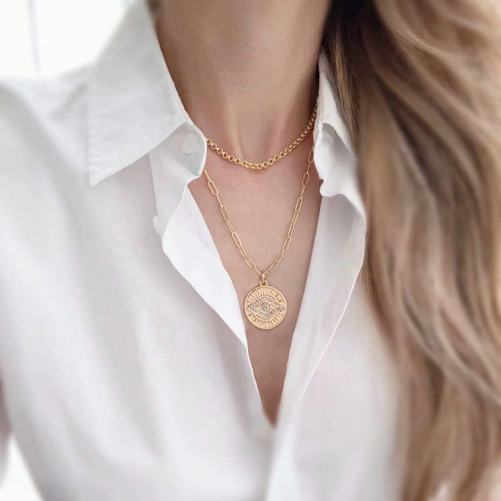 Layered Evil Eye Necklaces