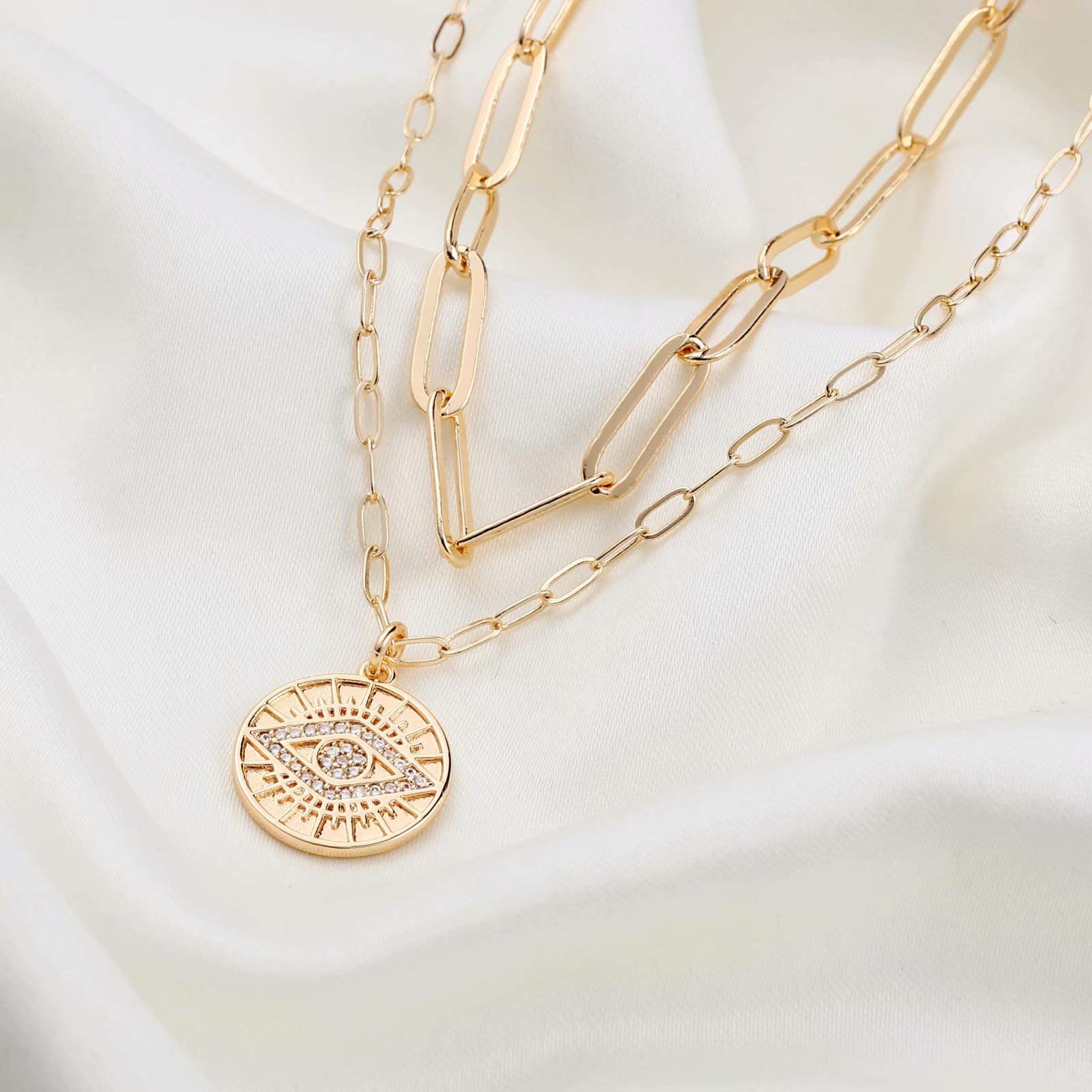 Layered Evil Eye Necklaces