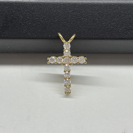 Turandoss Gold Cross Necklace for Women Girls, Dainty Zircon Pendant Necklace for Women Trendy, Gold Jewelry for Her, Birthday Gifts, 16+2.5Inches