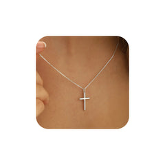 Turandoss 14K Gold Plated Dainty Tiny Cross Pendant Necklace for Women Faith Jewelry Trendy Personalized Teacher Appreciation Mothers Day Graduation Gifts for Her Mom Kids Teen Girls Wife Ideas