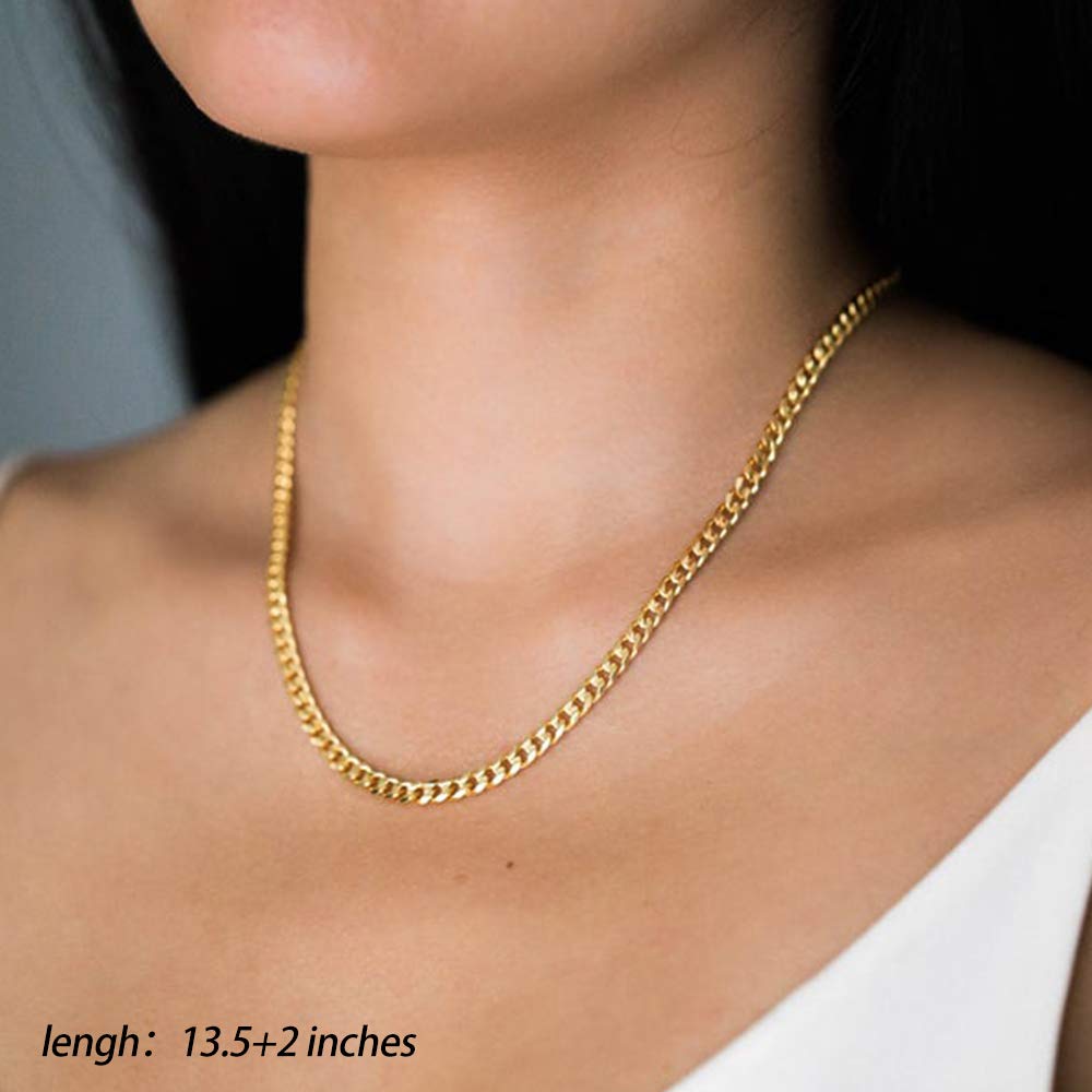 3 Layered Necklace - Thick&Chain&Disc Layered Necklaces for Women