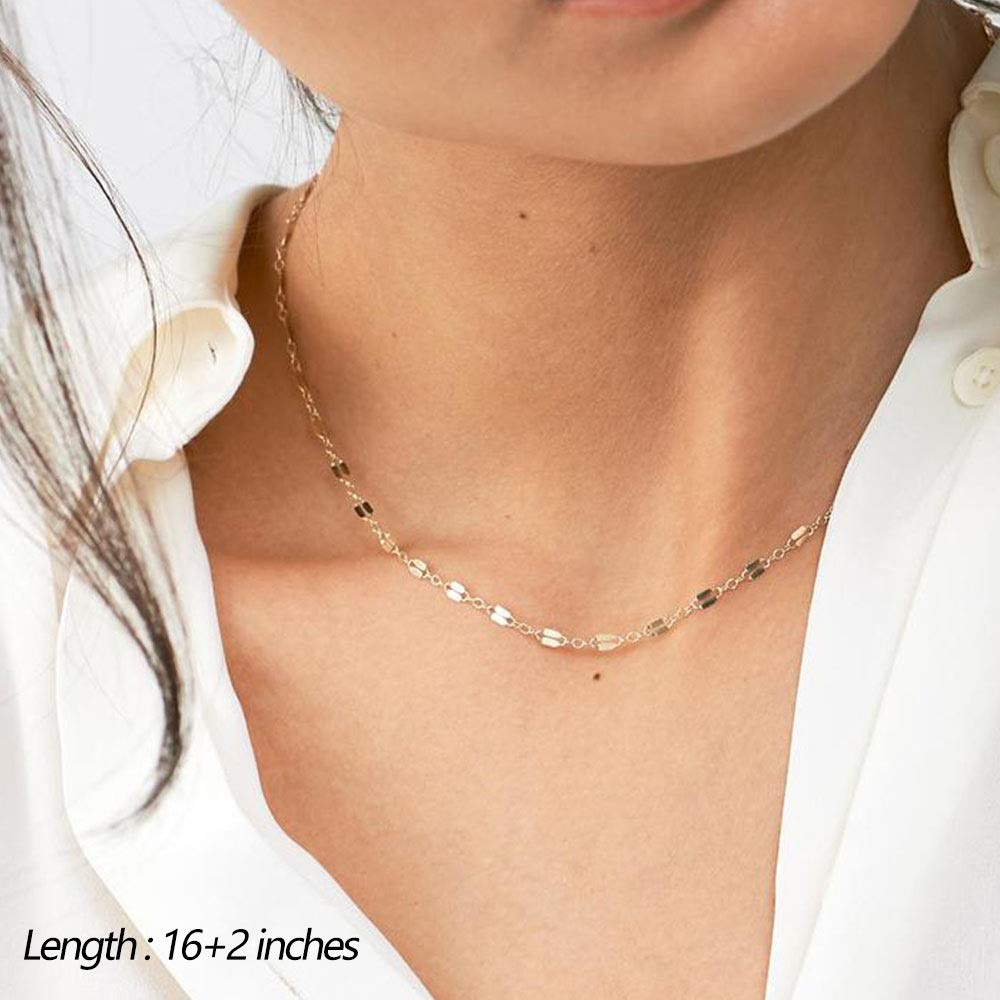 3PCS Chain&Bar&Disc Dainty Layered Choker Necklace
