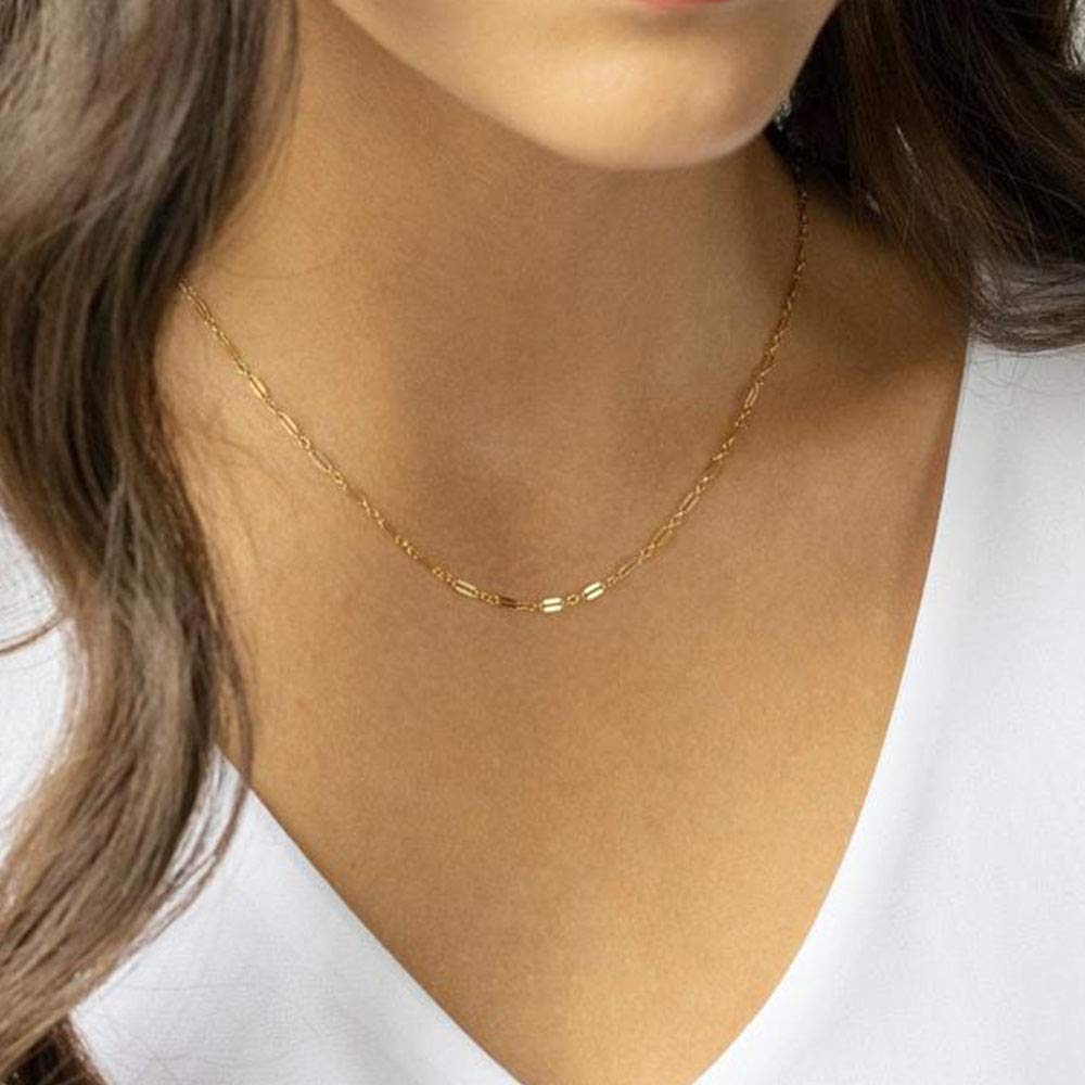 3PCS Chain&Bar&Disc Dainty Layered Choker Necklace