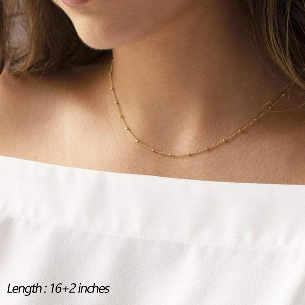 3PCS Chain&Bar&Hammered Disc Dainty Layered Choker Necklace