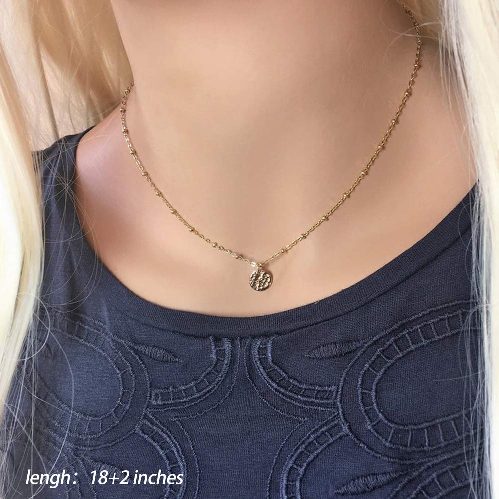 3PCS - Chain&Hammered Disc&Sun Layered Necklaces for Women