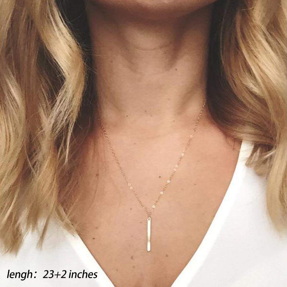 3PCS - Chain&Triangle&Bar Layered Necklaces for Women