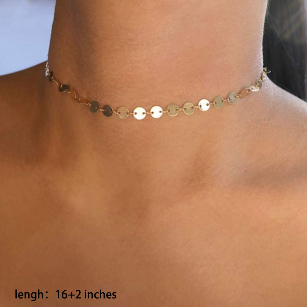 3PCS - Coin&Bar&Hammered Disc Layered Necklaces for Women
