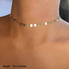 3PCS - Coin&Bar&Hammered Disc Layered Necklaces for Women