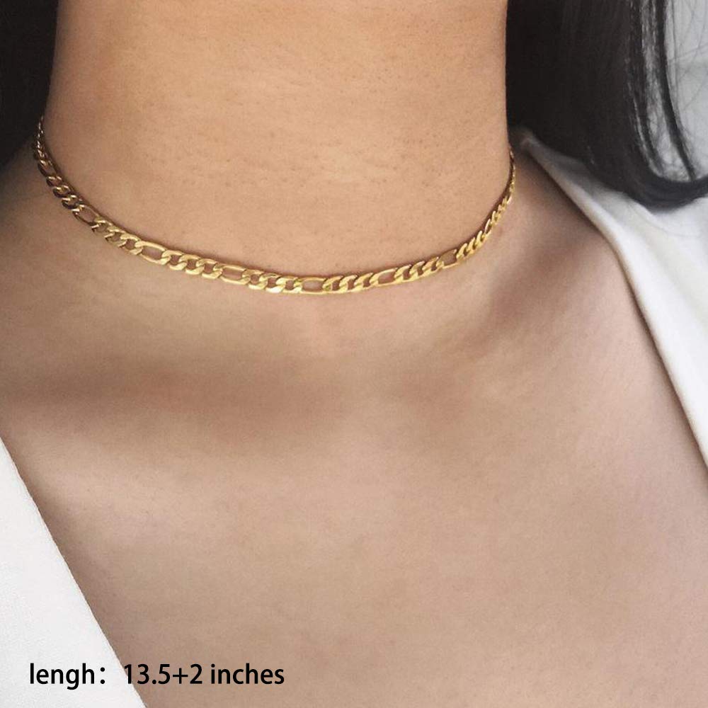 3PCS - Figaro&CZ&Medallion Layered Necklaces for Women